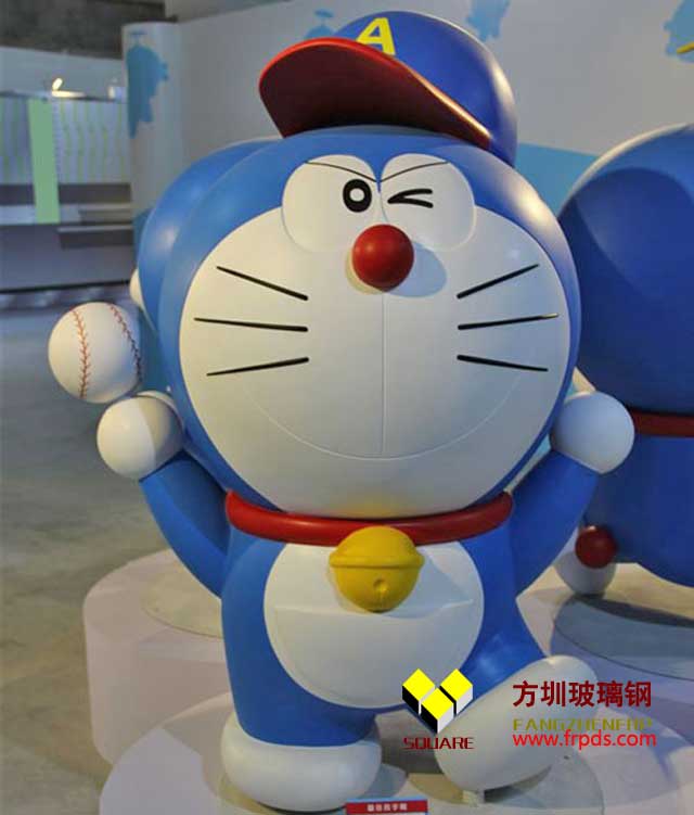 可愛機器貓玻璃鋼卡通雕塑