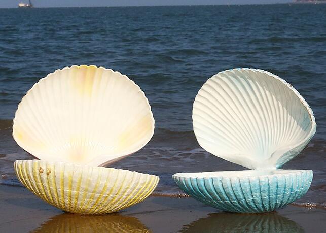 玻璃鋼彩色貝殼雕塑