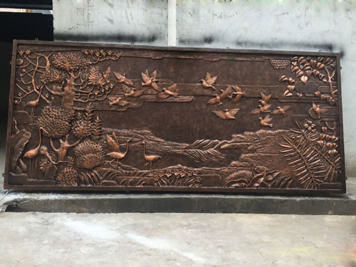 仿銅玻璃鋼名畫(huà)浮雕