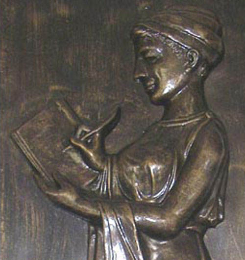 仿銅古代玻璃鋼人物浮雕